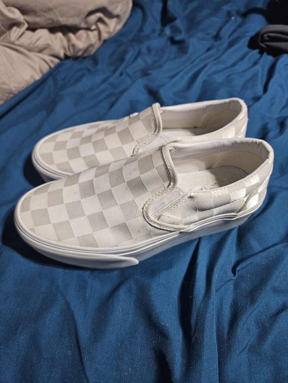 Vans Women's Checkerboard Slip-On Sneakers - White